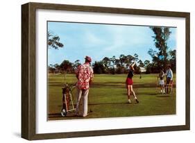 Driving off the Tee-null-Framed Art Print