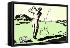 Driving off the Tee-null-Framed Stretched Canvas