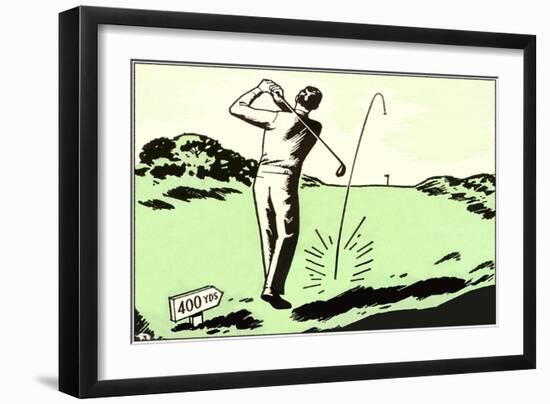 Driving off the Tee-null-Framed Art Print