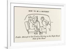 Driving on the Right Hand Side-William Heath Robinson-Framed Premium Giclee Print