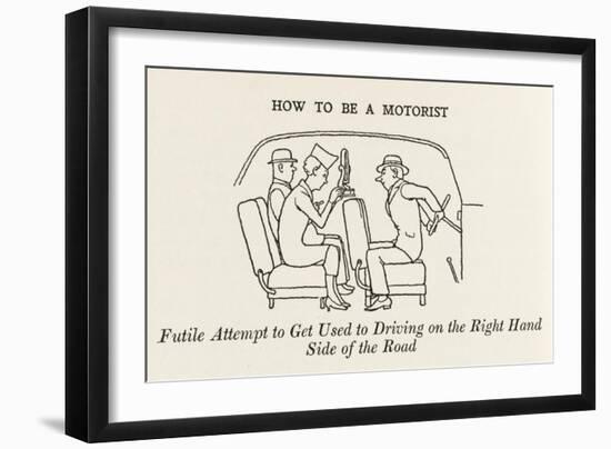 Driving on the Right Hand Side-William Heath Robinson-Framed Art Print