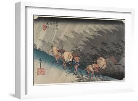 Driving Rain, Shono, C. 1833-Utagawa Hiroshige-Framed Giclee Print