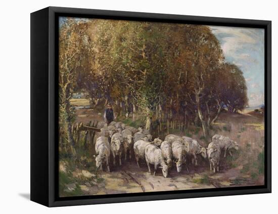 Driving the Flock-George Smith-Framed Stretched Canvas