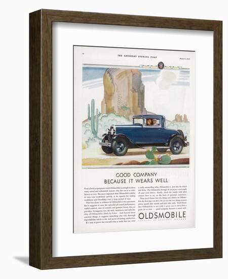 Driving Through the Western Desert in an Oldsmobile, A Great Car to Drive and a Great Car to Own-null-Framed Photographic Print