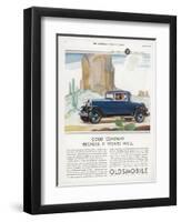 Driving Through the Western Desert in an Oldsmobile, A Great Car to Drive and a Great Car to Own-null-Framed Photographic Print