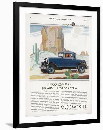 Driving Through the Western Desert in an Oldsmobile, A Great Car to Drive and a Great Car to Own-null-Framed Photographic Print