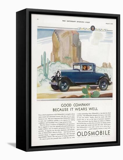 Driving Through the Western Desert in an Oldsmobile, A Great Car to Drive and a Great Car to Own-null-Framed Stretched Canvas