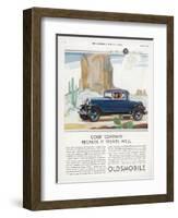 Driving Through the Western Desert in an Oldsmobile, A Great Car to Drive and a Great Car to Own-null-Framed Premium Photographic Print