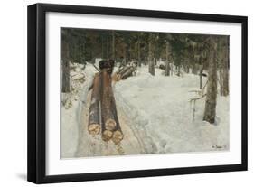 Driving Timber, 1887-Fritz Thaulow-Framed Giclee Print