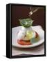 Drizzling Insalata Caprese with Olive Oil-null-Framed Stretched Canvas