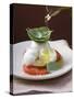 Drizzling Insalata Caprese with Olive Oil-null-Stretched Canvas