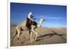 Dromedary rider in the Sahara, Douz, Kebili, Tunisia-Godong-Framed Photographic Print