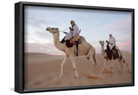 Dromedary riders in the Sahara, Douz, Kebili, Tunisia-Godong-Framed Photographic Print