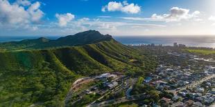 Sunset over Diamond Head in Honolulu, Hawaii-Drone Northwest-Photographic Print