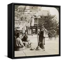 Drooping Clusters of Wisteria over a Tea House Porch, Kyoto, Japan, 1904-Underwood & Underwood-Framed Stretched Canvas