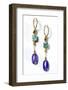 Drop Earrings with Gold, Amethyst and Emerald-null-Framed Photographic Print