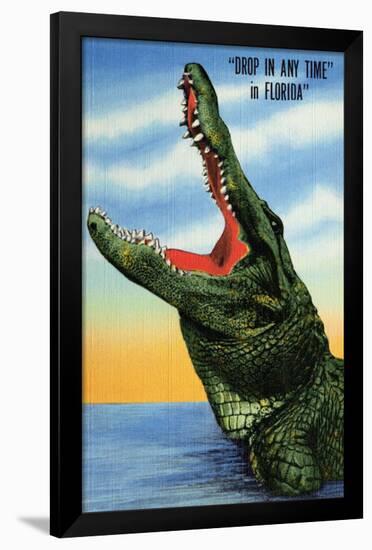 Drop In Any Time In Florida-null-Framed Poster