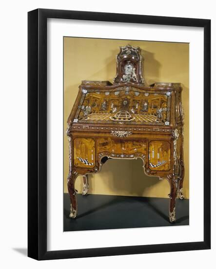 Drop Leaf Writing Desk and Inlays, 1765-David Roentgen-Framed Giclee Print