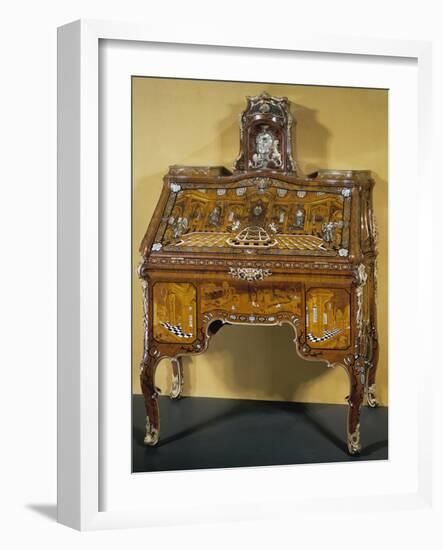 Drop Leaf Writing Desk and Inlays, 1765-David Roentgen-Framed Giclee Print