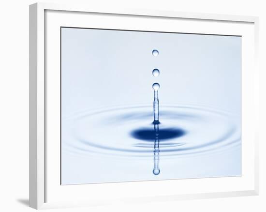 Drop of Water Falling into Water and Making Ripples-Kr?ger & Gross-Framed Photographic Print