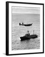 Drop over Weather Ship "India" from Raf Shackleton of 204 Squadron-null-Framed Photographic Print