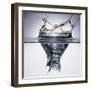 Droplet Penetrating Water's Surface-null-Framed Photographic Print