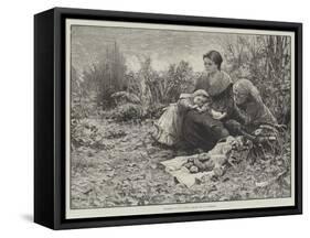 Dropping in to Lunch-Alfred Edward Emslie-Framed Stretched Canvas