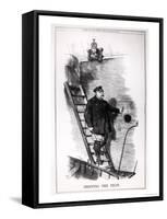 "Dropping the Pilot," Caricature of Otto Von Bismarck and Kaiser Wilhelm II-John Tenniel-Framed Stretched Canvas