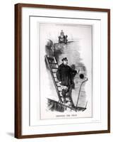 "Dropping the Pilot," Caricature of Otto Von Bismarck and Kaiser Wilhelm II-John Tenniel-Framed Giclee Print