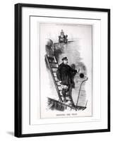 "Dropping the Pilot," Caricature of Otto Von Bismarck and Kaiser Wilhelm II-John Tenniel-Framed Giclee Print