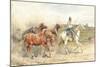 Droving Horses in the Roman Campagna (W/C on Paper)-Enrico Coleman-Mounted Giclee Print