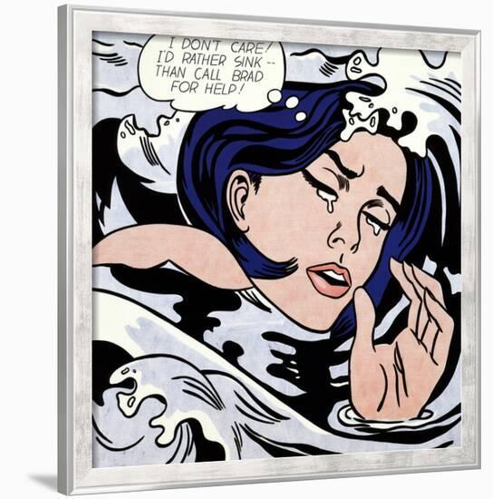 Drowning Girl-Roy Lichtenstein-Framed Art Print