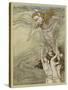 Drowning Girl-Arthur Rackham-Stretched Canvas