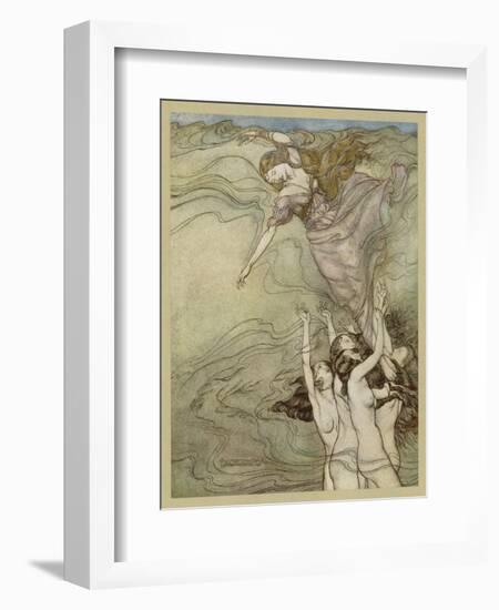 Drowning Girl-Arthur Rackham-Framed Art Print