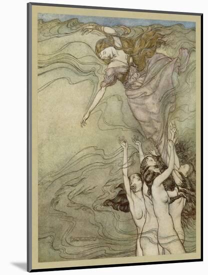 Drowning Girl-Arthur Rackham-Mounted Art Print