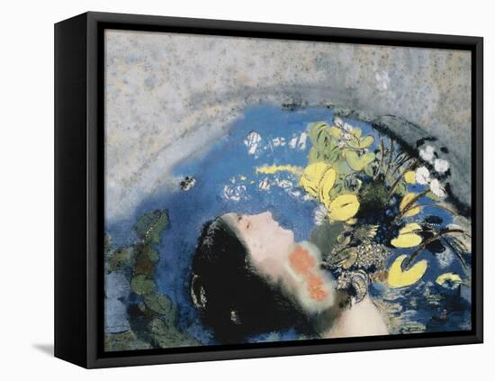 Drowning of Ophelia-Odilon Redon-Framed Stretched Canvas