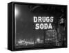 Drug Store Sign-null-Framed Stretched Canvas