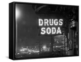 Drug Store Sign-null-Framed Stretched Canvas