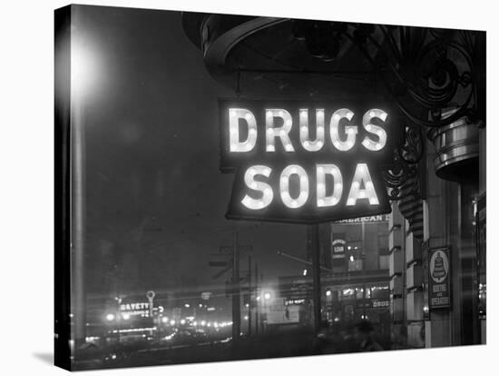 Drug Store Sign-null-Stretched Canvas