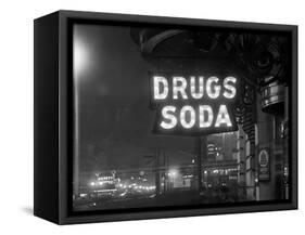Drug Store Sign-null-Framed Stretched Canvas