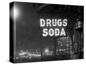 Drug Store Sign-null-Stretched Canvas