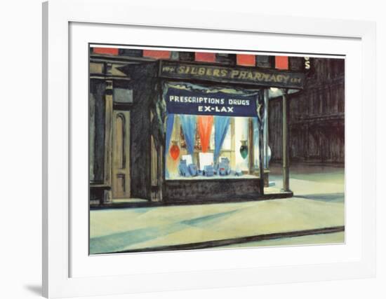 Drug Store-Edward Hopper-Framed Art Print