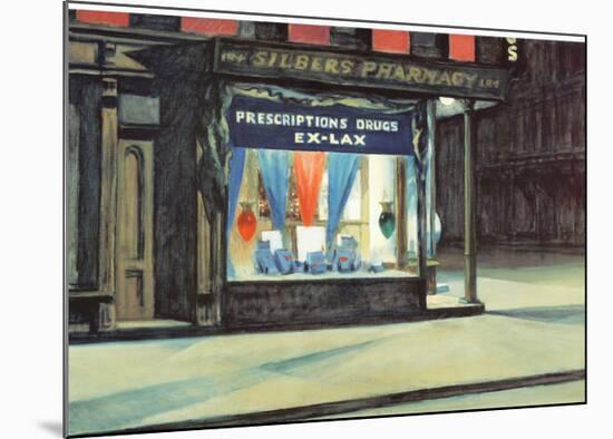 Drug Store-Edward Hopper-Mounted Art Print