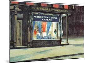 Drug Store-Edward Hopper-Mounted Art Print