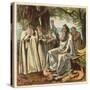 Druid Priests of Ancient Britain in Contemplative Mood in a Forest-Joseph Kronheim-Stretched Canvas