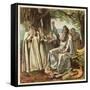 Druid Priests of Ancient Britain in Contemplative Mood in a Forest-Joseph Kronheim-Framed Stretched Canvas