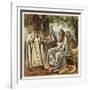 Druid Priests of Ancient Britain in Contemplative Mood in a Forest-Joseph Kronheim-Framed Art Print