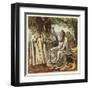 Druid Priests of Ancient Britain in Contemplative Mood in a Forest-Joseph Kronheim-Framed Art Print