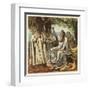 Druid Priests of Ancient Britain in Contemplative Mood in a Forest-Joseph Kronheim-Framed Art Print