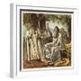 Druid Priests of Ancient Britain in Contemplative Mood in a Forest-Joseph Kronheim-Framed Art Print